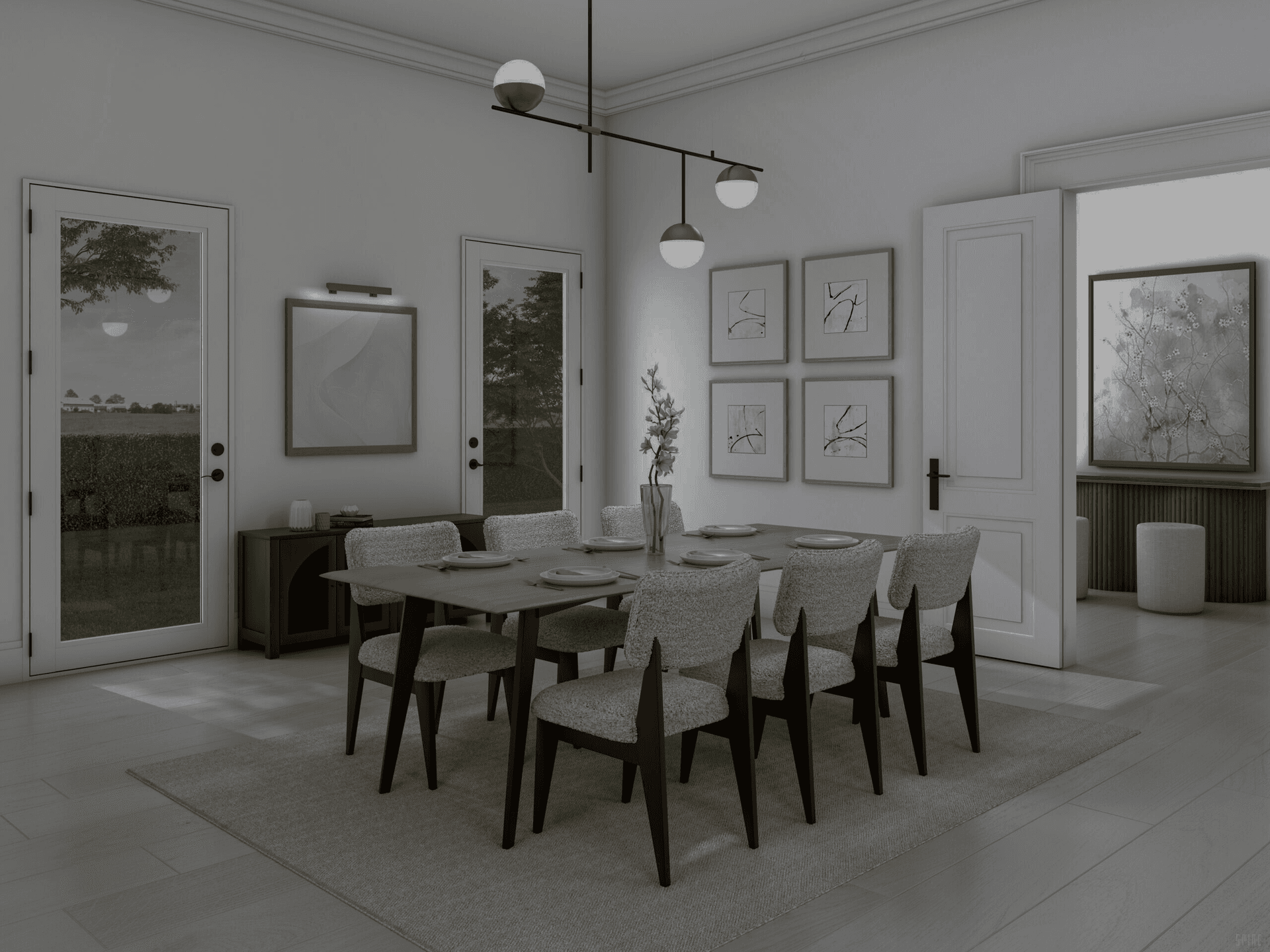 French Doors - darkened