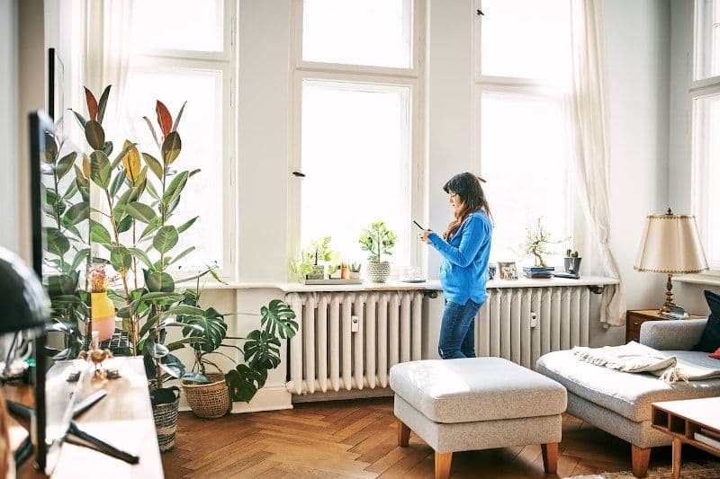 person standing in home
